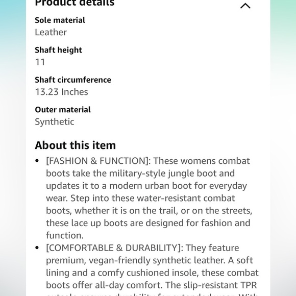 Rollda Combat Boots Mid-Calf  Lace Up Side Zipper Riding Boots Military Boots - Picture 6 of 8